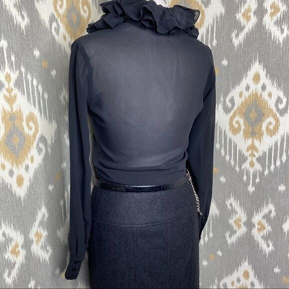 Ralph Lauren Cashmere & Lamb Leather Pencil Skirt - Picture 12 of 16